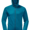Trui Jack Wolfskin Men Baiselberg Hooded Full Zip Everest Blue -ontdek een breed assortiment van outdoor kleding 1 1710541 1284 a030