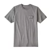 T-shirt Patagonia Men's P-6 Logo Pocket Responsibili-Tee Gravel Heather -ontdek een breed assortiment van outdoor kleding 1 WBS18 39178 GLH TU