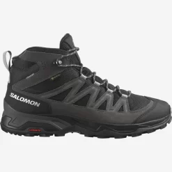Wandelschoen Salomon Men X Ward Leather Mid GTX Phantom Black Magnet