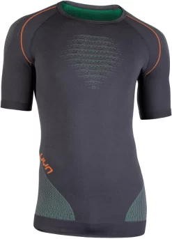 Ondershirt Uyn Men Multisport Evolutyon S/S Charcoal Green Orange Shiny