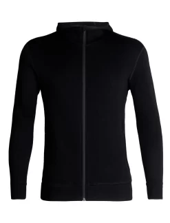 Vest Icebreaker Mens Elemental LS Zip Hood Black