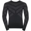 Ondershirt Odlo Men BL Top Crew Neck LS Kinship Warm Black Melange