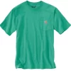 T-Shirt Carhartt Men K87 Pocket Sea Green Heather -ontdek een breed assortiment van outdoor kleding 2000353699 300 P1
