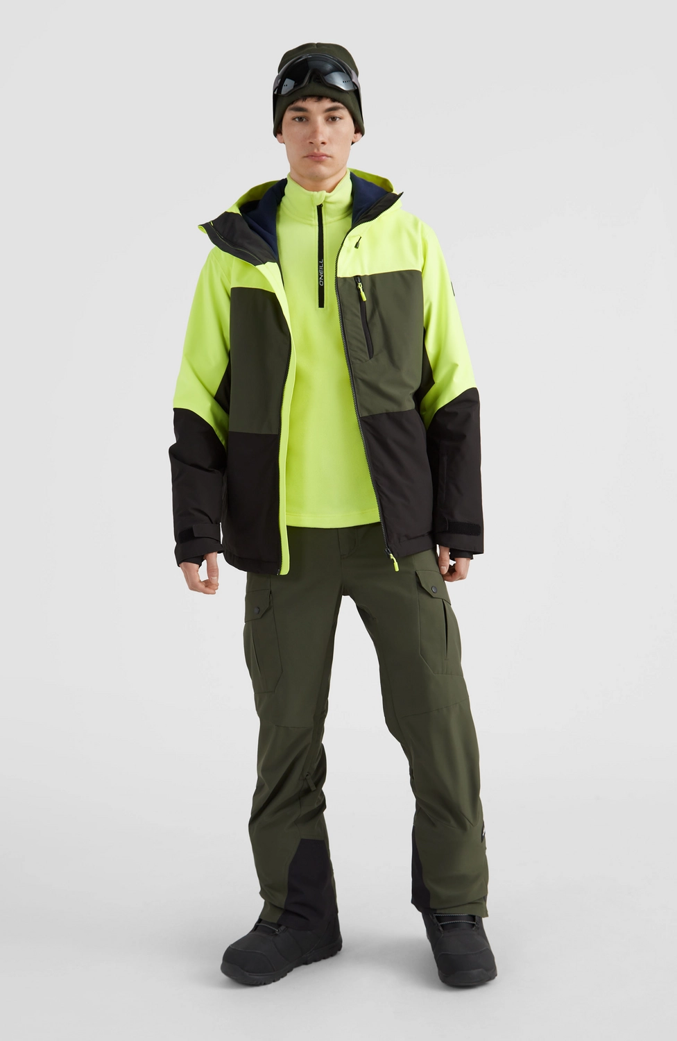 ONeill Ski Jas O'Neill Men Carbon Jacket Pyranine Yellow Colour Block 7 ONeill Ski Jas O'Neill Men Carbon Jacket Pyranine Yellow Colour Block - Afbeelding 5