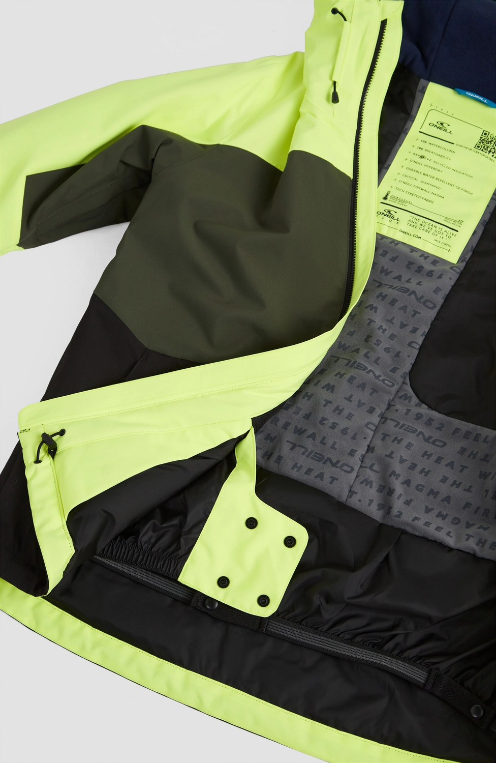 ONeill Ski Jas O'Neill Men Carbon Jacket Pyranine Yellow Colour Block 9 ONeill Ski Jas O'Neill Men Carbon Jacket Pyranine Yellow Colour Block - Afbeelding 7