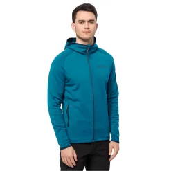 Trui Jack Wolfskin Men Baiselberg Hooded Full Zip Everest Blue -ontdek een breed assortiment van outdoor kleding 3 1710541 1284 m001