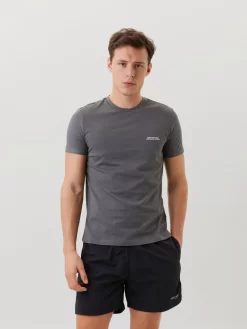 Bjorn Borg Sportshirt Björn Borg Men Training Tee STHLM Grey Shade -ontdek een breed assortiment van outdoor kleding 3 2121 1091 92141 1