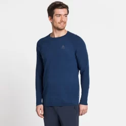 Longsleeve Odlo Men Unity Kinship Light Estate Blue Melange -ontdek een breed assortiment van outdoor kleding 324428