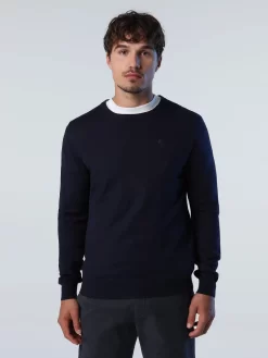 Trui North Sails Men Crewneck 12GG Cotton Navy Blue -ontdek een breed assortiment van outdoor kleding 4 hi res 699500 0802 msfront1 750x
