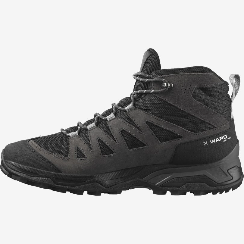 Wandelschoen Salomon Men X Ward Leather Mid GTX Phantom Black Magnet 6 Wandelschoen Salomon Men X Ward Leather Mid GTX Phantom Black Magnet - Afbeelding 4