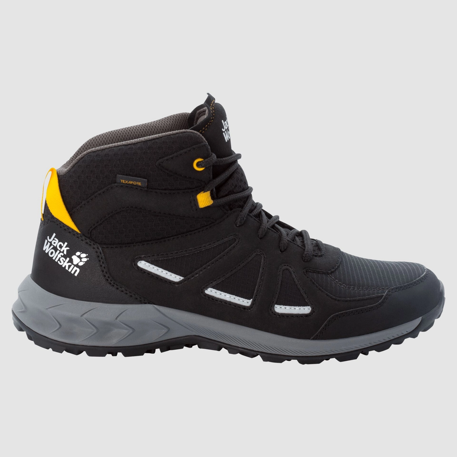 Wandelschoen Jack Wolfskin Men Woodland 2 Texapore Mid Black Burly Yellow XT 4 Wandelschoen Jack Wolfskin Men Woodland 2 Texapore Mid Black Burly Yellow XT - Afbeelding 2