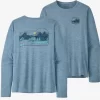 Longsleeve Patagonia Men Cap Cool Daily Graphic Shirt Lands Lost And Found Steam Blue X Dye