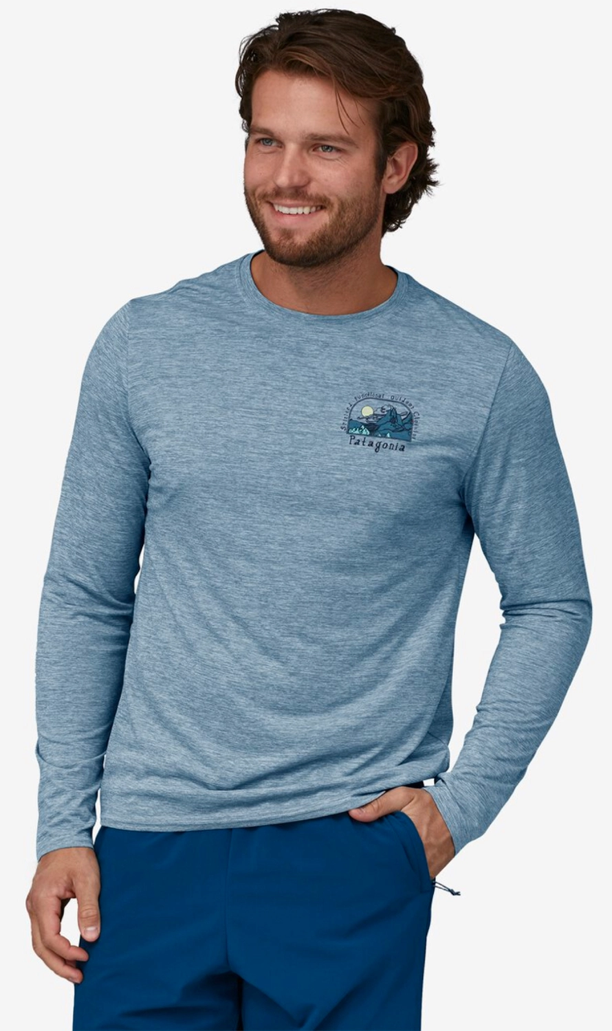 Longsleeve Patagonia Men Cap Cool Daily Graphic Shirt Lands Lost And Found Steam Blue X Dye 4 Longsleeve Patagonia Men Cap Cool Daily Graphic Shirt Lands Lost And Found Steam Blue X Dye - Afbeelding 2