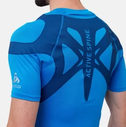 Sportshirt Odlo Men Crew Neck S/S Active Spine Indigo Bunting -ontdek een breed assortiment van outdoor kleding 5 313272 20865 4
