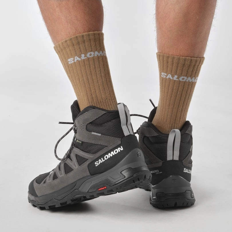 Wandelschoen Salomon Men X Ward Leather Mid GTX Phantom Black Magnet 9 Wandelschoen Salomon Men X Ward Leather Mid GTX Phantom Black Magnet - Afbeelding 7