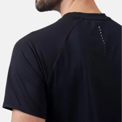 Sportshirt Odlo Men Crew Neck S/S 1/2 Zip Axalp Training Black Evening Primrose -ontdek een breed assortiment van outdoor kleding 8 313902 60259 7