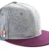 Pet Poederbaas Men Snapback Embleem Grijs Bordeauxrood -ontdek een breed assortiment van outdoor kleding CP01002