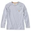 T-Shirt Carhartt Men Force Cotton T-Shirt L/S Heather Grey -ontdek een breed assortiment van outdoor kleding EU 100393 034 F1