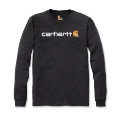 Shirt Carhartt Men Core Logo L/S Carbon Heather