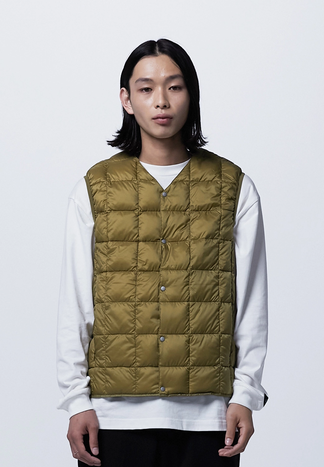 Vest Taion Men V Neck Button Down Beige 4 Vest Taion Men V Neck Button Down Beige - Afbeelding 2