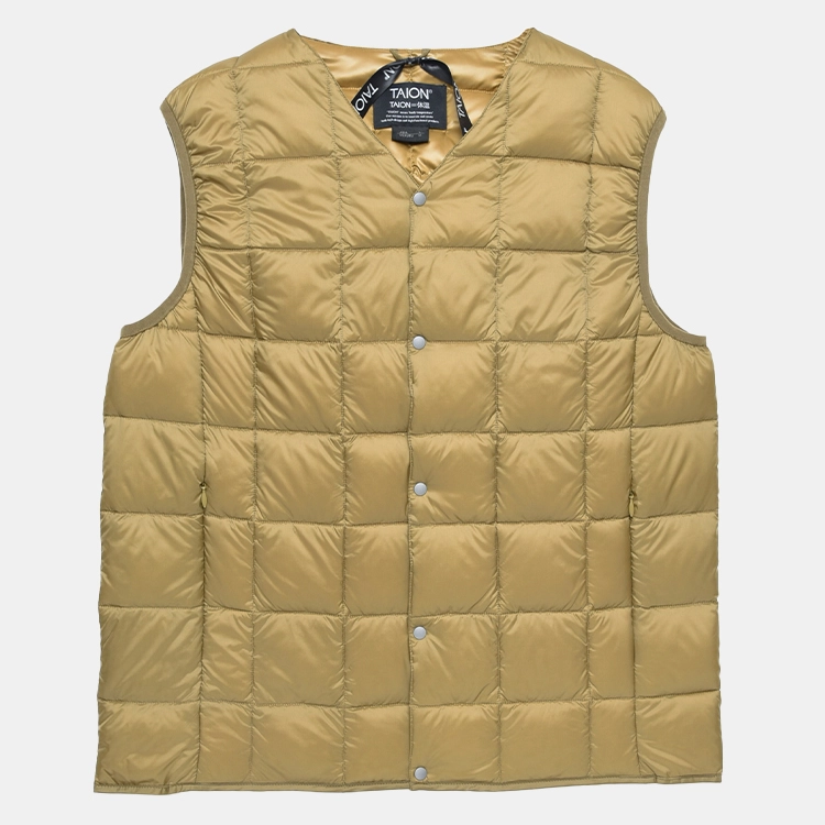 Vest Taion Men V Neck Button Down Beige 3 Vest Taion Men V Neck Button Down Beige