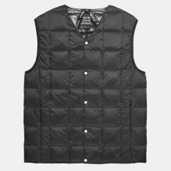 Vest Taion Men V Neck Button Down Black