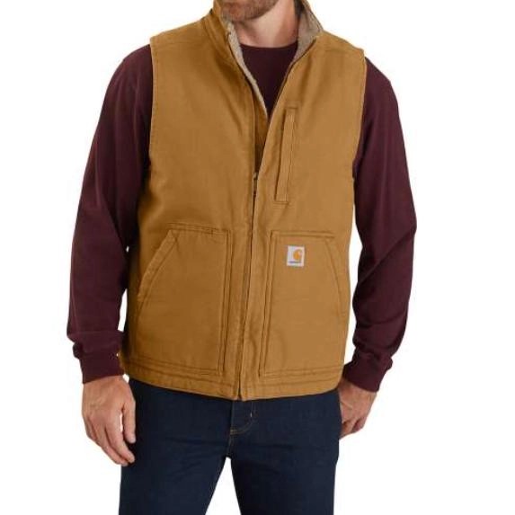 Bodywarmer Carhartt Men Washed Duck Lined Mock Neck Vest Carhartt Brown 3 Bodywarmer Carhartt Men Washed Duck Lined Mock Neck Vest Carhartt Brown