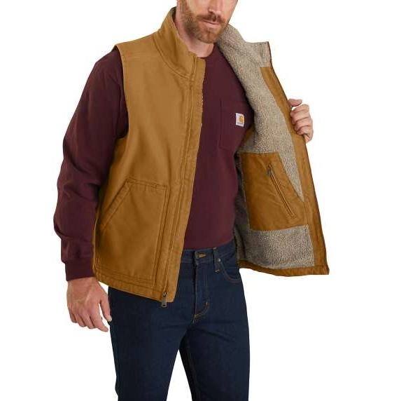 Bodywarmer Carhartt Men Washed Duck Lined Mock Neck Vest Carhartt Brown 4 Bodywarmer Carhartt Men Washed Duck Lined Mock Neck Vest Carhartt Brown - Afbeelding 2