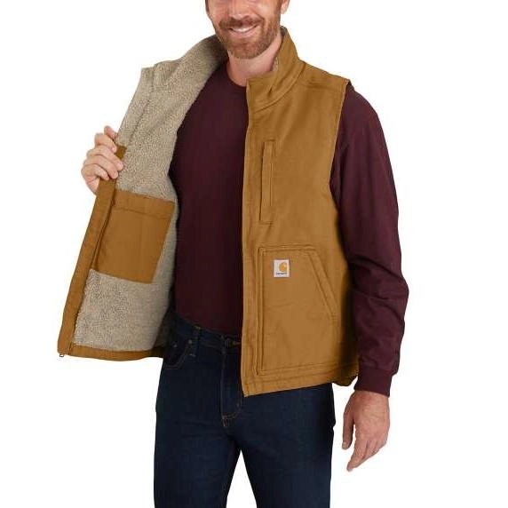 Bodywarmer Carhartt Men Washed Duck Lined Mock Neck Vest Carhartt Brown 5 Bodywarmer Carhartt Men Washed Duck Lined Mock Neck Vest Carhartt Brown - Afbeelding 3