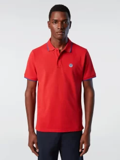 Polo North Sails Men SS Polo With Graphic Red -ontdek een breed assortiment van outdoor kleding hi res 692397 0230 msfront1 750x