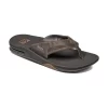 Slipper Reef Men Leather Fanning Dark Brown